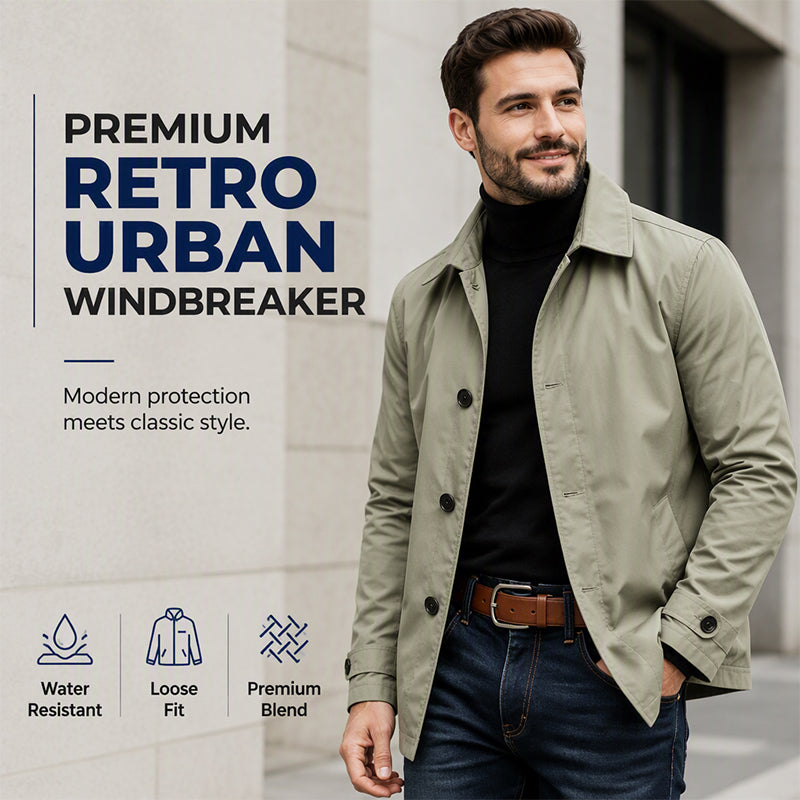 💕Free Shipping✈️Men's Waterproof Mid-Length Trench Coat